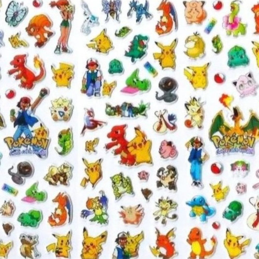 POKEMON MINI PUFFY STICKERS STATIONARY NOTES FLARE